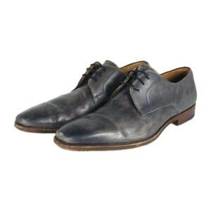 Magnanni Men's Gerard US9M Gray Leather Medallion Toe Oxfords Derby Shoes